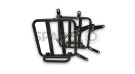 For Royal Enfield Goan Classic 350 Leather Pannier Black Bags With Mounting - SPAREZO